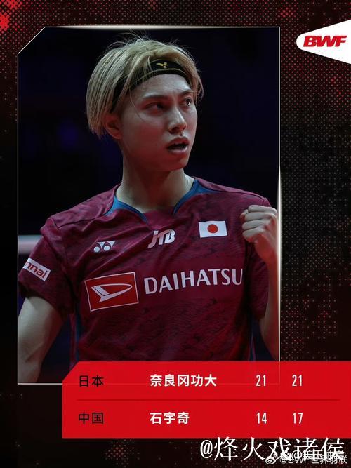羽联总决赛：石宇奇2-0完胜奈良冈功大，顺利出线
